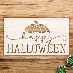 Happy Halloween Stencil Pattern for Walls and Crafts, Reusable Mylar Template Featuring Pumpkin Design, Ideal for DIY Halloween Decorations and Festive Art Projects - Size A1 ()