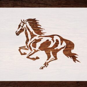 Reusable Running Horse Stencil - Custom Equine Design for Dynamic Crafts
