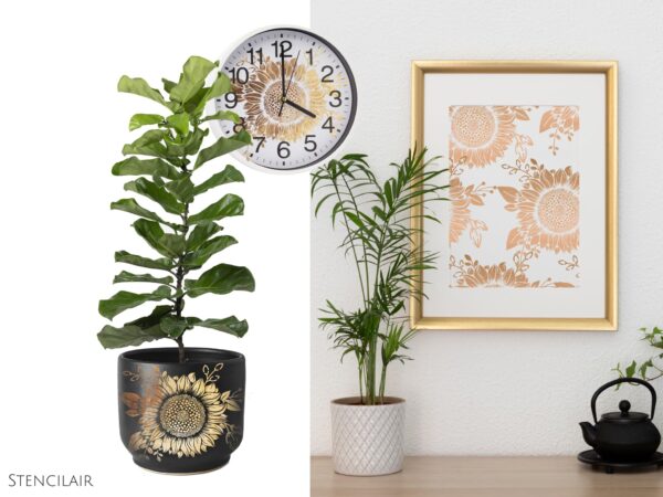 Sunflower Stencil | DIY Stencils for Artistic Projects | Floral Design | | Flowers Stencil - Image 2
