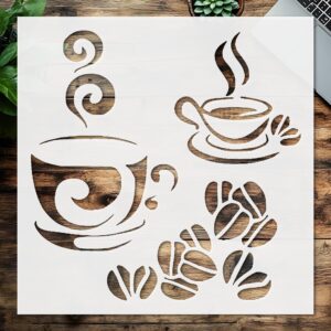 Stencil Coffee, Plastic Reusable, Reusable Plastic, Not specified, for DIY Crafts and Home Decor