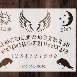 Reusable Ouija Talking Spirit Board Stencil - Custom Mystical Design for Paranormal Crafts