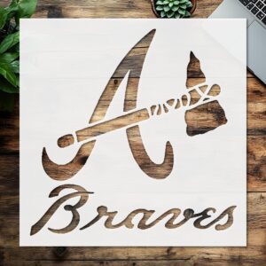 Braves Sports Custom Cut Stencil – Reusable Painting Template for DIY Crafts, Scrapbooking, Wall & Wood Decor