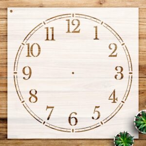 Clock face Stencil Pattern for Home Decor and Crafts, Reusable Mylar Template, Classic Numbers Design for Walls, Wood, and Art Projects - Size A3 ()