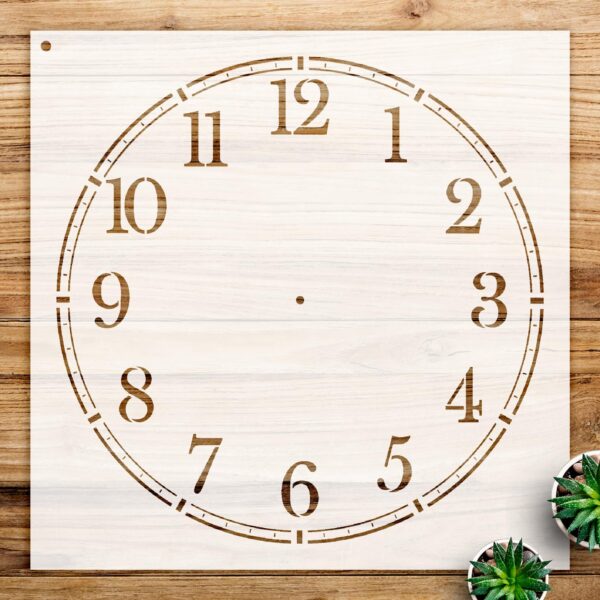 Clock face Stencil Pattern for Home Decor and Crafts, Reusable Mylar Template, Classic Numbers Design for Walls, Wood, and Art Projects - Size A3 ()