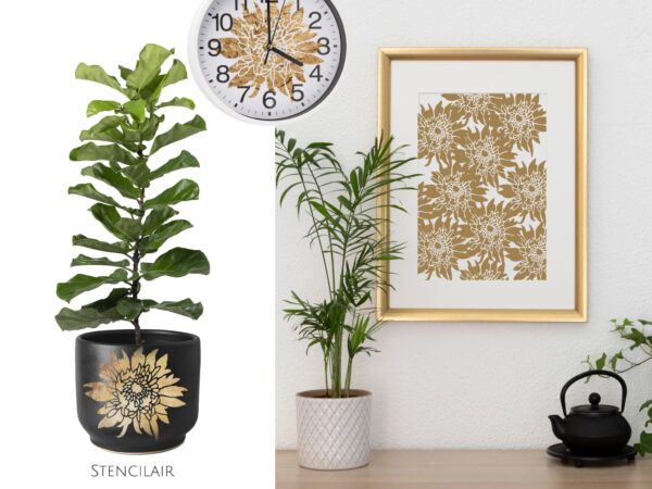 Aster Flower Stencil, , Reusable Large Design for Wall Art, Painting on Wood, Canvas, Paper, & Fabric LIONX - Image 2