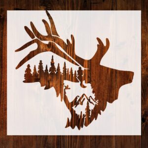 Bull Elk Stencil, Reusable 10 mil Mylar, for Airbrush, Murals, Tees, and More, DIY Art & Craft Supplies STENCILAIR