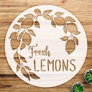 Lemon Tree Branch Stencil Pattern for Home Decor and DIY Projects, Reusable Mylar Template, Ideal for Kitchen and Spring-Themed Crafts - Size A3 ()
