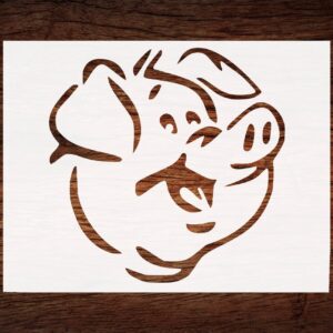 Reusable Cute Pig Face Stencil - Custom Farm Animal Design for Whimsical Crafts