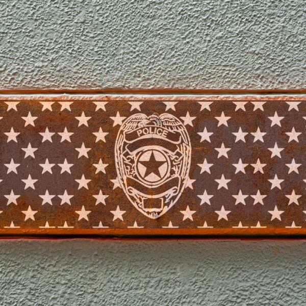 Police Badge & 50 Star Flag Stencil Template - Reusable - Multi-Surface Use for Wall Painting, Wood, Glass - Ideal for Scrapbooking, Graffiti, Arts & Crafts, DIY Projects - Image 4