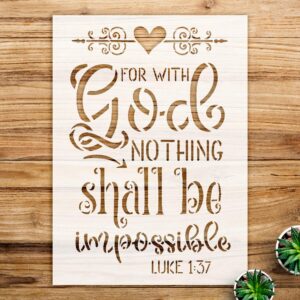 Bible Verse Stencil for Walls and Crafts, Inspirational Luke Design, Perfect for Home Decor and DIY Faith Projects - Size A3 ()
