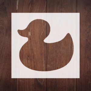 Generic Rubber Duck Stencil, Reusable, Flexible Mylar, 4-Inch, Perfect for Kids' Crafts and Bath Time Decor, White