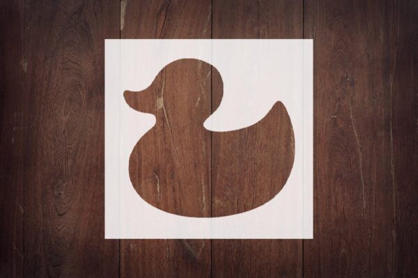 Generic Rubber Duck Stencil, Reusable, Flexible Mylar, 4-Inch, Perfect for Kids' Crafts and Bath Time Decor, White