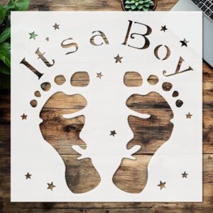 Stencil It's A Boy, Plastic Reusable, Reusable Plastic, L x W, for DIY Crafts and Home Decor