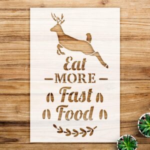 Eat More Fast Food Stencil Pattern for Walls and Crafts, Reusable Mylar Template, Ideal for Home Decor, DIY Projects, and Creative Gifts - Size A3 ()