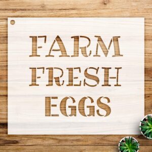 Farm Fresh Eggs Stencil Pattern for Home Decor and Crafts, Reusable Mylar Template, Ideal for Walls, Wood, and Art Projects - Size A3 ()