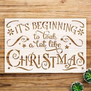 Christmas Stencil Pattern for Wood and Craft Projects, DIY Holiday Song Design for Home Decor and Seasonal Art - Size A2 ()