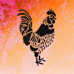 Reusable Farm Rooster Stencil - Custom Country Bird Design for Rustic Crafts