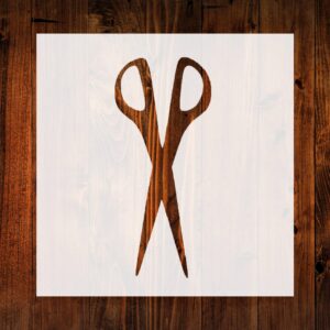 Scissors Style Design Stencil, 4-Inch, Reusable Mylar Cutout for Art, Crafts & DIY Projects