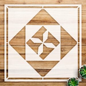 Diamond barn Quilt Stencil Pattern for Wood Signs and Home Decor, Reusable Mylar Template for DIY Craft Projects and Decorative Painting - Size A1 ()