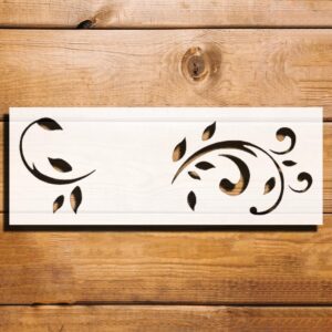 Leaves Design Pattern Stencil for Painting, Plastic Reusable 3x8 inch – Ideal for DIY Crafts, Home Decor, and Nature-Inspired Projects