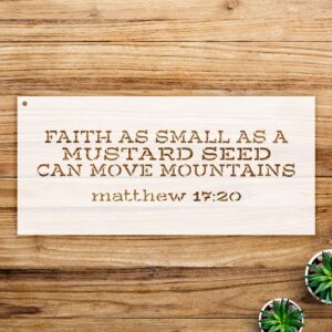 Faith as as a Mustard Seed Stencil Pattern for Walls and Crafts, Reusable Mylar Template, Ideal for Home Decor and Inspirational Art Projects - Size A3 ()