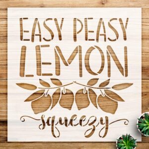 Lemon Quote Stencil for Kitchen Decor, Reusable Mylar Template, Fun Spring and Summer Design for Walls and Crafts - Size A1 ()