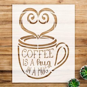 Coffee Stencil Pattern for Walls and Crafts, Heart Design, Ideal for DIY Kitchen Decor and Coffee Lover Word Art Projects - Size A1 ()
