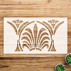 Greek Crown Palmette Border Stencil Pattern for Walls and Furniture, Reusable Mylar Template, Ideal for Home Decor and Craft Projects - Size A2 ()