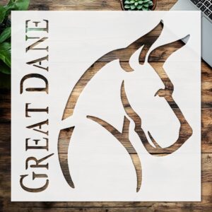 Stencil Dog Dane Sign, Plastic Reusable, Reusable Plastic, L x W, for DIY Crafts and Home Decor
