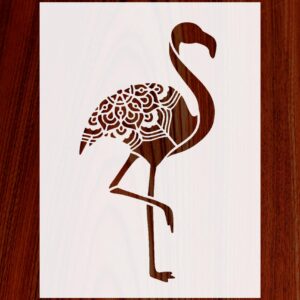 Reusable Flamingo Stencil for Painting and Crafts - Detailed and Beautiful Mylar Design for Wall Decorations, Furniture, Clothing for DIY Projects