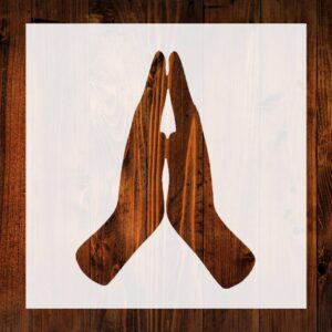 Praying Hands Style Design Stencil, 4-Inch, Reusable Mylar Cutout for Art, Crafts & DIY Projects