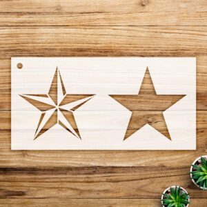 Barn Star Stencil Pattern for Walls and Crafts, Reusable Mylar Template, Rustic Country Design for Home Decor and Art Projects - Size A1 ()