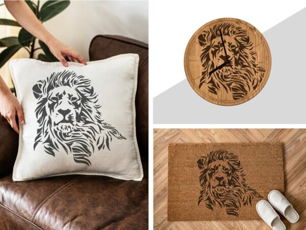 Lion Head Stencil – Reusable Tribal-Style Animal Template for Wall Art, T-Shirts, Safari Decor, DIY Crafts – Plastic Laser-Cut Stencil Sheet - Image 6