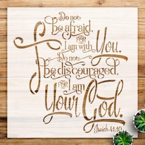 Do not be Afraid Bible Verse Stencil for Wood and Wall Art, Inspirational DIY Craft Template for Faith-Based Home Decor Projects - Size A3 ()