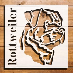 Rottweiler Dog Sign Stencil for Painting, Plastic Reusable 5.5" L x 5.5" W – Ideal for DIY Crafts, Home Decor, and Artistic Projects