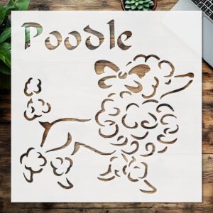 Stencil Poodle Dog Sign, Plastic Reusable, Reusable Plastic, L x W, for DIY Crafts and Home Decor