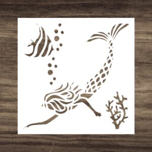 Nautical Mermaid Stencil - Create Underwater Magic in Your Art and Crafts