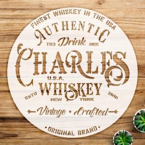 Whiskey Stencil Pattern for Home Decor and Crafts, Reusable Mylar Template, Victorian Design for Wood, Walls, and DIY Projects - Size A3 ()