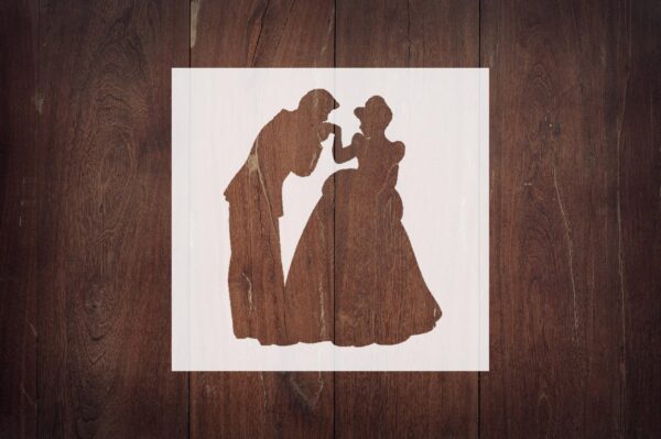 Generic Cinderella and Prince Stencil Set, 4-Inch, Reusable Plastic, Crafting and Scrapbooking, DIY Home Decor, White