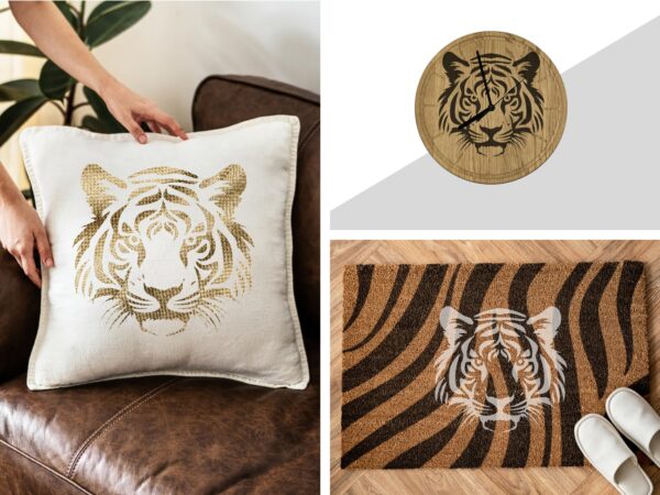 Tiger Head Stencil - Reusable Stencils for Painting - DIY Tiger Head Crafts and Decor - Image 6