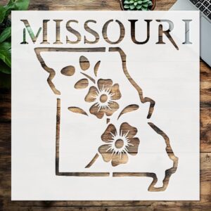 Stencil Missouri, Plastic Reusable, Reusable Plastic, L x W, for DIY Crafts and Home Decor