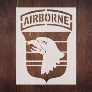 STENCILAIR Reusable 101st Airborne Division Stencil 8.5"" x 11"" - Custom, Military-Themed Design for Patriotic Crafts