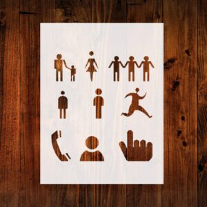 People Sign Scrapbook Crafts Paint Color Wall Decoration Stencil, for Artistic Projects & DIY Decor