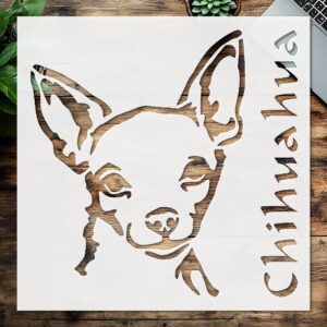 Stencil Dog Chihuahua Sign, Plastic Reusable, Reusable Plastic, L x W, for DIY Crafts and Home Decor