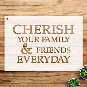Family and Friends Stencil Pattern for Wood and Home Decor, Reusable Mylar Template, Ideal for Painting and Crafting Projects - Size A1 ()