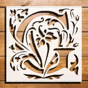 Large Letter G with Patterns Stencil for Painting – Plastic Reusable 8" L x 8" W