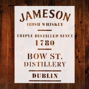 STENCILAIR Irish Whiskey Custom Stencil, 8.5'' x 11'' for Art, Crafts & DIY Projects