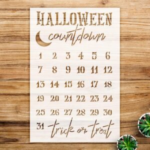 Halloween Countdown Numerals Stencil for Walls and Crafts, Reusable Mylar Template, Perfect for DIY October Decor and Advent Calendar Projects - Size A4 ()