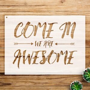 Awesome Stencil Pattern for Wood Signs and Crafts, Reusable Mylar Template, Ideal for Home Decor and Creative Projects - Size A2 ()