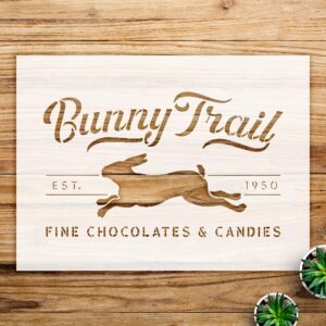 Bunny Trail Stencil Pattern for Spring Decor, Reusable Mylar Template, Ideal for Walls, Wood, and Crafts, Perfect for Easter Celebrations and Candy Projects - Size A1 ()